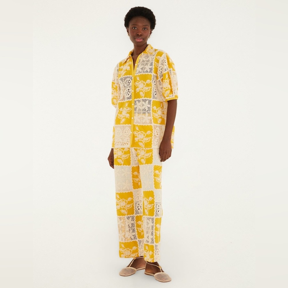 FARM RIO Lace Short Sleeve Shirt